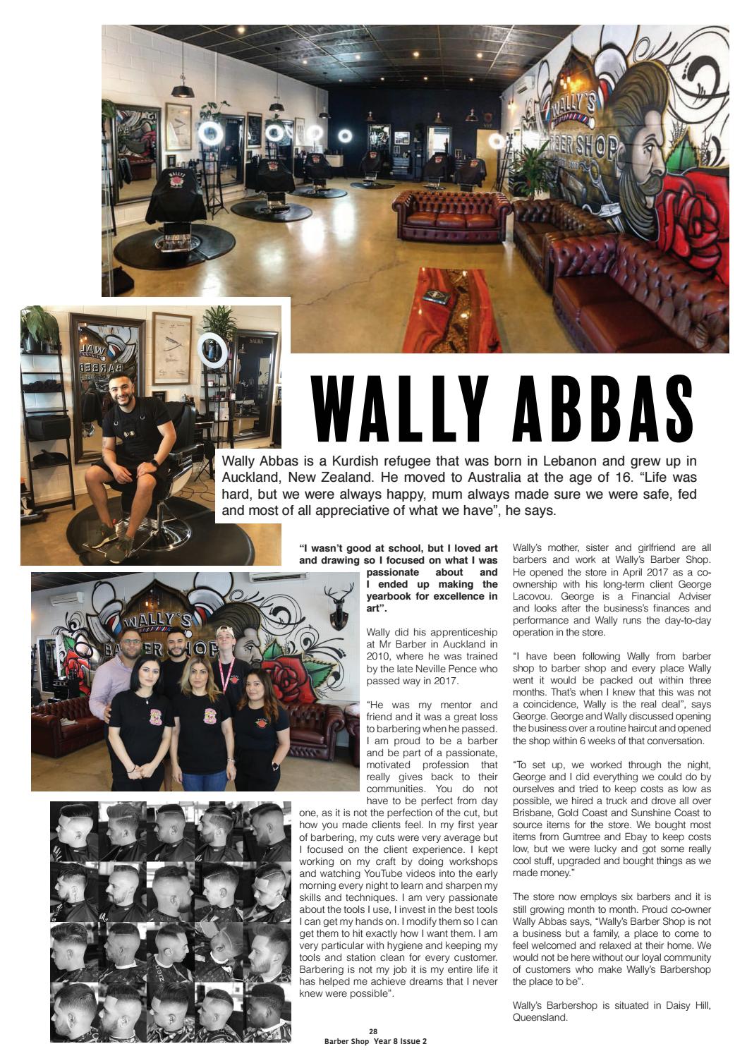 Wally's Barber Shop featured in Barbershop Magazine Year 8 Issue 2, page 28
